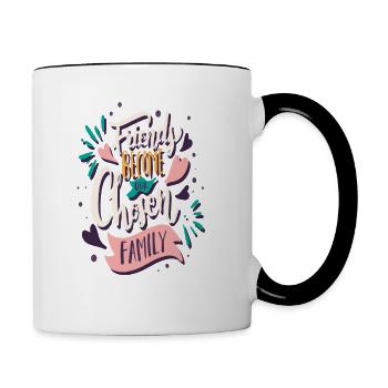 Friends family gift - Contrasting Mug - white/black - Right
