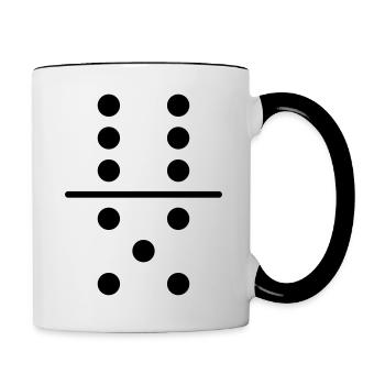 Costume de carnaval en pierre domino - Mug contrasté - blanc/noir - Droite