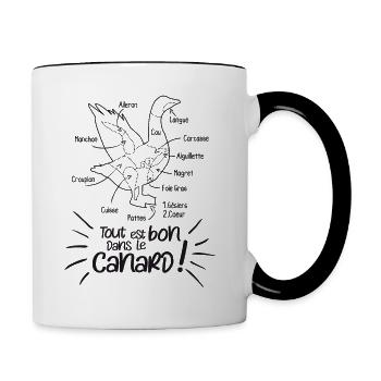 Alles ist gut in der Ente! - Tasse zweifarbig - Weiß/Schwarz - Rechts