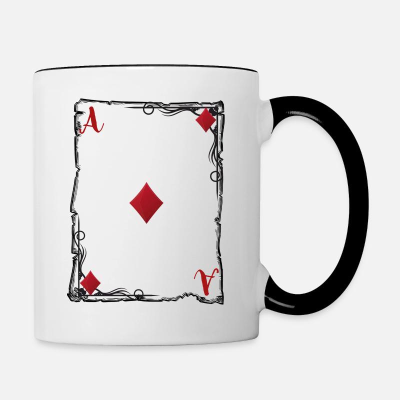Das Karo-Ass. - Tasse zweifarbig - Weiß/Schwarz