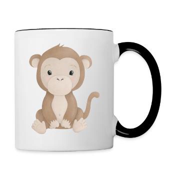 Singe - Mug contrasté - blanc/noir - Droite