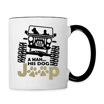 A Hérone His Dog Jeep - Mug contrasté - blanc/noir - Droite