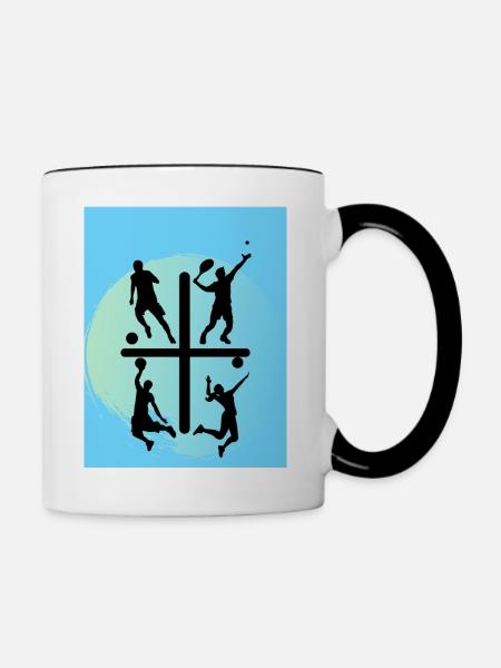 Sportdesign - Tasse zweifarbig - Weiß/Schwarz