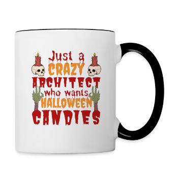 Creepy funny Halloween saying architect - Contrasting Mug - white/black - Right