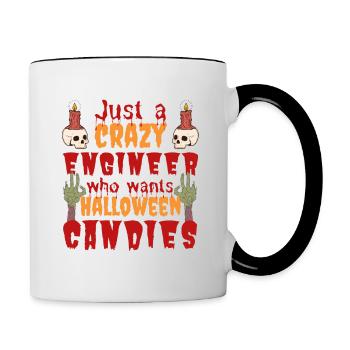 Creepy funny Halloween saying engineer - Contrasting Mug - white/black - Right