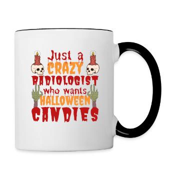 Creepy funny Halloween saying radiologist - Contrasting Mug - white/black - Right