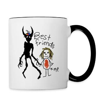 Beste Freunde Dämon - Tasse zweifarbig - Weiß/Schwarz - Rechts