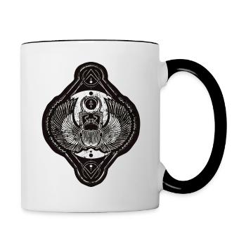 Mond-Skarabäus - Tasse zweifarbig - Weiß/Schwarz - Rechts