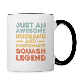 Ehemann Squash retro - Tasse zweifarbig - Weiß/Schwarz - Rechts