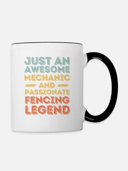 Mechaniker Fechten retro - Tasse zweifarbig - Weiß/Schwarz