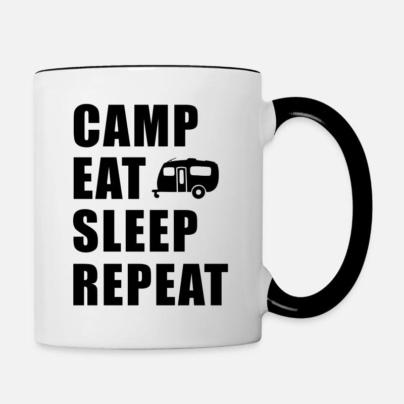 Camp Manger Dormir Répéter - Mug contrasté - blanc/noir