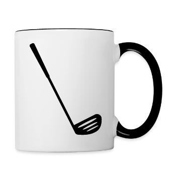 Club de golf motif - couleur a personnalisé - Mug contrasté - blanc/noir - Droite