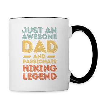 Papa randonnée rétro - Mug contrasté - blanc/noir - Droite