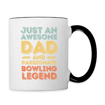 Papa bowling rétro - Mug contrasté - blanc/noir - Droite
