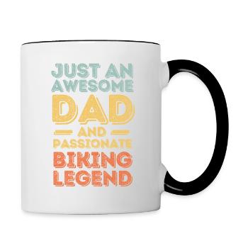 Papa cyclisme rétro - Mug contrasté - blanc/noir - Droite