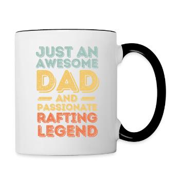 Papa rafting rétro - Mug contrasté - blanc/noir - Droite