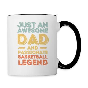 Papa basket rétro - Mug contrasté - blanc/noir - Droite