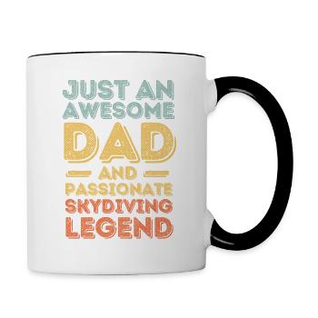 Papa parachutisme rétro - Mug contrasté - blanc/noir - Droite
