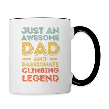 Papa escalade rétro - Mug contrasté - blanc/noir - Droite