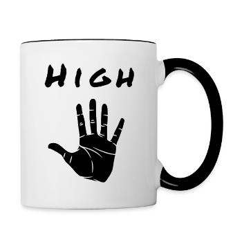 High 5 - Tasse zweifarbig - Weiß/Schwarz - Rechts