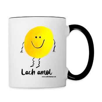 Lach Amol - Tasse zweifarbig - Weiß/Schwarz - Rechts