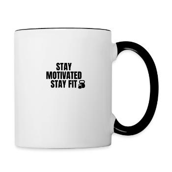 Fit motivated - Contrasting Mug - white/black - Right