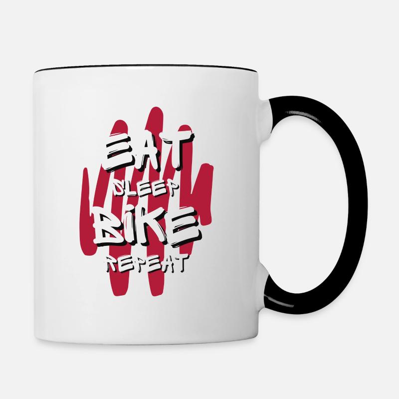 Eat Sleep Bike Repeat - Contrasting Mug - white/black