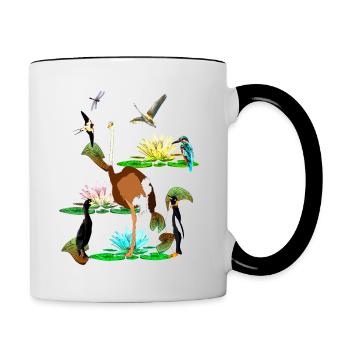 World of birds - Water lilies Schwabe Straus and Co. - Contrasting Mug - white/black - Right