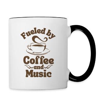 Kaffee-Musik-Liebhaber - Tasse zweifarbig - Weiß/Schwarz - Rechts