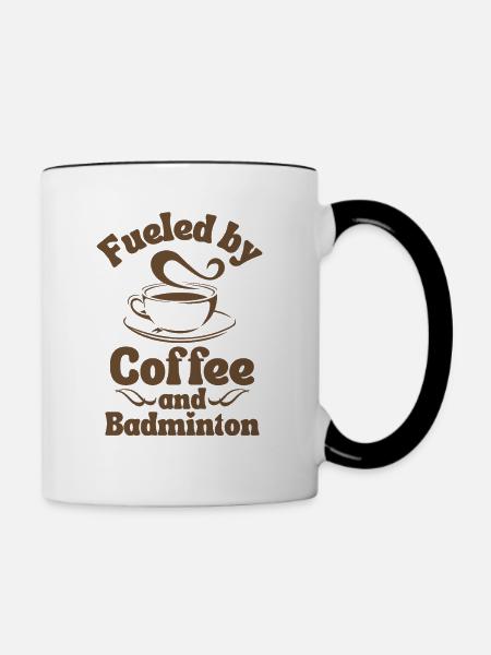 Kaffee Badminton Liebhaber - Tasse zweifarbig - Weiß/Schwarz
