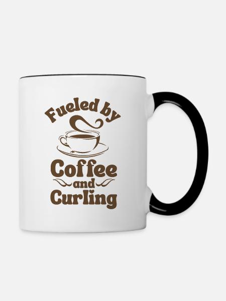 Kaffee-Curling-Liebhaber - Tasse zweifarbig - Weiß/Schwarz