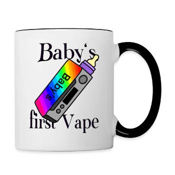 Babys first Vape - Tasse zweifarbig - Weiß/Schwarz - Rechts