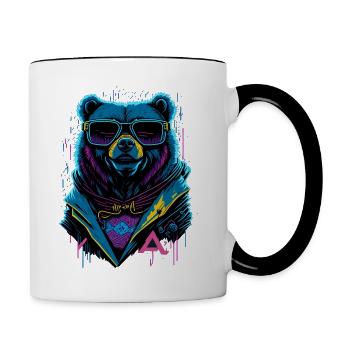 Cyberbear - Tasse zweifarbig - Weiß/Schwarz - Rechts