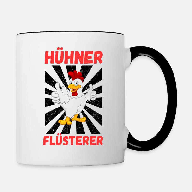 Hühner Flüsterer - Tasse zweifarbig - Weiß/Schwarz