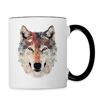 Wolf Wölfe Geschenk - Tasse zweifarbig - Weiß/Schwarz - Rechts