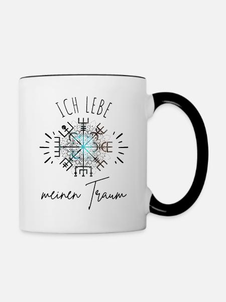 Wegweiser Motivation - VEGVISIR - Tasse zweifarbig - Weiß/Schwarz