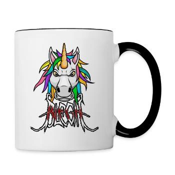Unicorn Blegh Metal Metalcore Death Metal - Tasse zweifarbig - Weiß/Schwarz - Rechts