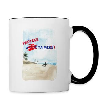 Potege ta mer. Protégez les Océans - Mug contrasté - blanc/noir - Droite
