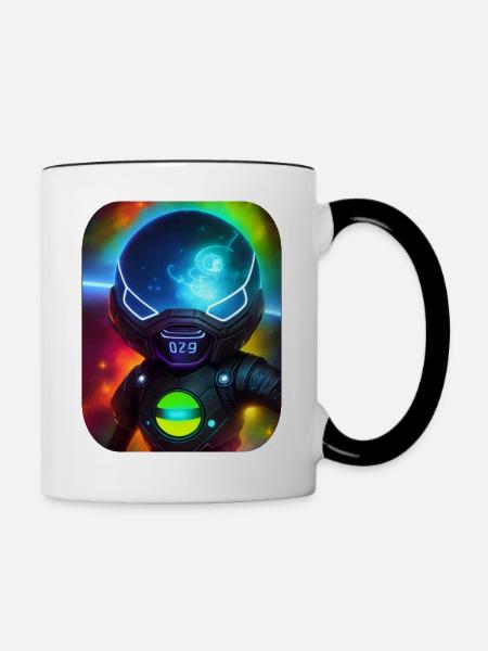 Weltraum Astronaut - Tasse zweifarbig - Weiß/Schwarz