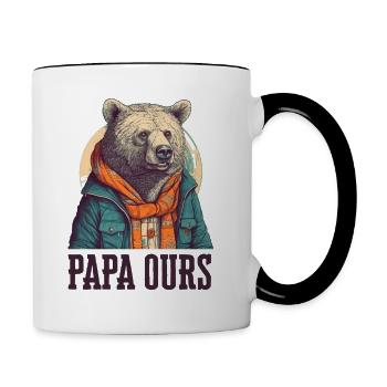vater mann vater der familie - Tasse zweifarbig - Weiß/Schwarz - Rechts