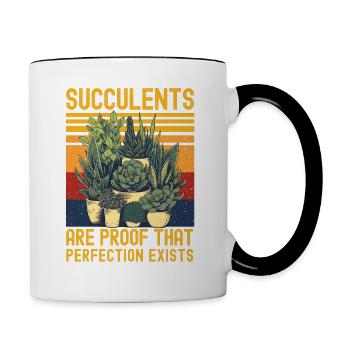 Succulentes drôle de dicton - Mug contrasté - blanc/noir - Droite