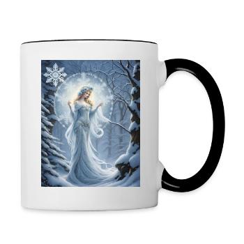 Die drittjüngste Tochter des Winters heißt blue... - Tasse zweifarbig - Weiß/Schwarz - Rechts