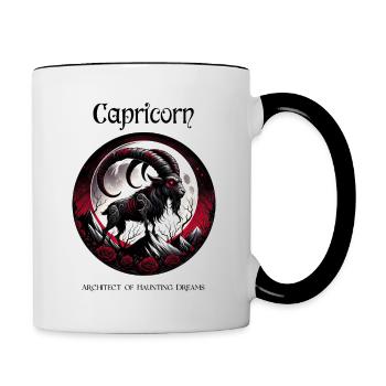 Steinbock-Eleganz: Einzigartiges Astrologie-Geschenk - Tasse zweifarbig - Weiß/Schwarz - Rechts