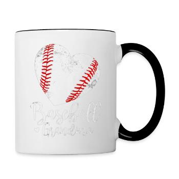 Fête des mères de grand-mère de baseball - Mug contrasté - blanc/noir - Droite