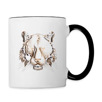 Dynamic Op Art Tiger Canvas Print - Contrasting Mug - white/black - Right