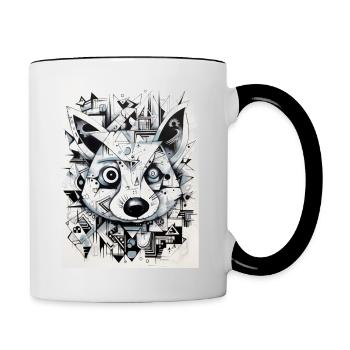 wombat graffiti - Tasse zweifarbig - Weiß/Schwarz - Rechts