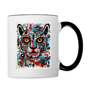 jaguar geometric - Tasse zweifarbig - Weiß/Schwarz - Rechts