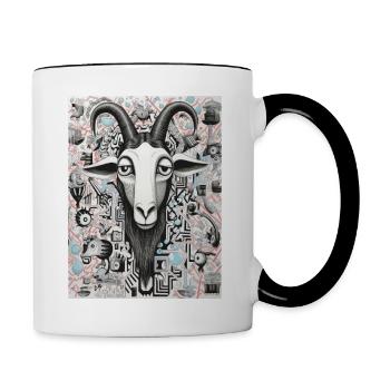 Ziee Graffiti Géométrie Abstrait - Mug contrasté - blanc/noir - Droite