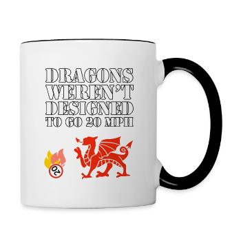 Anti Wales speed limit - no to 20! - Contrasting Mug - white/black - Right