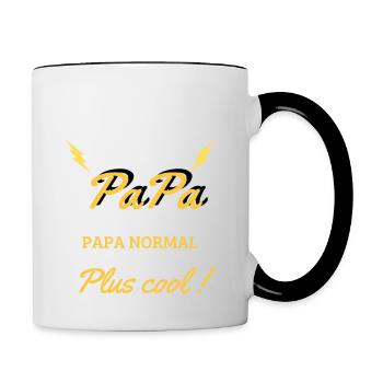 J'ai un super papa trés cool - Mug contrasté - blanc/noir - Droite